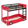 Twin Size Car-Shaped Bunk Bed with Wheels