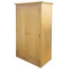 Wardrobe with 1 Drawer Solid Oak Wood 35.4"x20.5"x72"