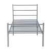 Voilamart Metal Bed Frame Heavy Duty Steel Bedroom Foundation Headboard Twin Size Silver