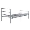 Voilamart Metal Bed Frame Heavy Duty Steel Bedroom Foundation Headboard Twin Size Silver