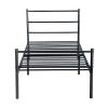 Voilamart Metal Bed Frame Heavy Duty Steel Bedroom Foundation Headboard Twin Size Black