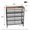 Industrial shoe rack, adjustable country style 5-layer shoe rack storage rack, with 4 mesh shelves, suitable for entrance, living room, bedroom and po