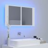 LED Bathroom Mirror Cabinet White 31.5"x4.7"x17.7"