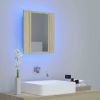 LED Bathroom Mirror Cabinet Sonoma Oak 15.7"x4.7"x17.7"