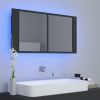 LED Bathroom Mirror Cabinet Gray 35.4"x4.7"x17.7"