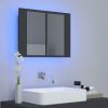 LED Bathroom Mirror Cabinet Gray 23.6"x4.7"x17.7"