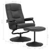 Recliner Chair with Footrest Dark Gray Fabric