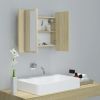 LED Bathroom Mirror Cabinet Sonoma Oak 23.6"x4.7"x17.7"