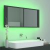 LED Bathroom Mirror Cabinet Gray 39.4"x4.7"x17.7"