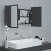 LED Bathroom Mirror Cabinet Gray 31.5"x4.7"x17.7"