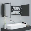 LED Bathroom Mirror Cabinet Gray 39.4"x4.7"x17.7"