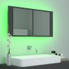 LED Bathroom Mirror Cabinet Gray 35.4"x4.7"x17.7"