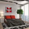 Canvas Wall Art Red Rose Flower Painting, Canvas Prints Wall Artwork Pictures for Bedroom Bathroom Wall Home Decorations-4 Panels