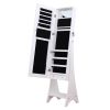 Fashion Simple Jewelry Storage Mirror Cabinet ,Jewelry cabinet box Armiore LED light For Earring ,bracelet, Necklace, Living Room Or Bedroom, White