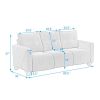 3-Seat Sofa Living Room Linen Fabric Sofa Couch