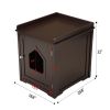 Cat Litter Box Enclosure, Wooden Cat Washroom with Vent Holes, Cat House Nightstand Side Table for Bedroom, Living Room, Brown XH