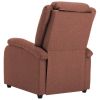 Electric TV Recliner Chair Brown Fabric