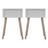 Set of 2 Nightstand, Wooden Bedside Table, End Table for Living Room, Bedroom and Office