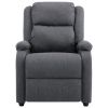 Electric TV Recliner Chair Dark Gray Fabric