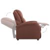 Electric TV Recliner Chair Brown Fabric