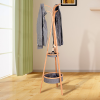 Living Room Bamboo Coat Rack with Storage Rack