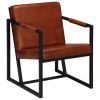 Armchair Brown Real Leather