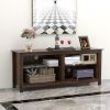 TV, TV Console Media Cabinet with Storage, Modern TV Cabinet Unit with Cable Holes, Living/Bedroom Entertainment Center, Walnut