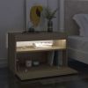 Bedside Cabinet & LED Lights 2 pcs Sonoma Oak 24"x14"x16"