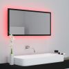 LED Bathroom Mirror Black 35.4"x3.3"x14.6" Chipboard