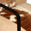 Lounge Chair Cream Genuine Goatskin and Canvas