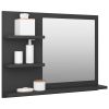 Bathroom Mirror Gray 23.6"x4.1"x17.7" Chipboard