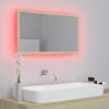 LED Bathroom Mirror Sonoma Oak 31.5"x3.3"x14.6" Chipboard