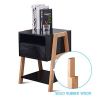 Nightstand Side Table Side Table with Storage Drawers and Open Shelves Solid Wood Nightstand with Solid Wood Legs Modern Nightstand for Bedroom Living