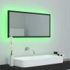 LED Bathroom Mirror Gray 35.4"x3.3"x14.6" Chipboard