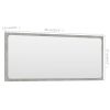 Bathroom Mirror Concrete Gray 35.4"x0.6"x14.6" Chipboard