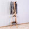 Living Room Bamboo Coat Rack with Storage Rack