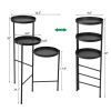 3 Tier Foldable Metal Plant Stand with Trays for Living Room, Bedroom, Balcony, Hallway, Black XH