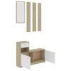 Hallway Unit White and Sonoma Oak 39.4"x9.8"x30.1" Chipboard