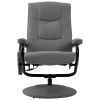 Massage Recliner with Footrest Light Gray Fabric