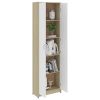 Hallway Wardrobe White and Sonoma Oak 21.7"x9.8"x74.4" Chipboard