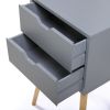 Bedroom Nightstand With 2 Storage Drawers - 2 Pcs Sets