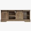 Farmhouse TV Stand Modern Television Stands Mid Century Media Entertainment Center with Sliding Barn Doors and Storage Cabinets, Console Table for Liv