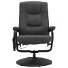 Massage Recliner with Footrest Dark Gray Fabric