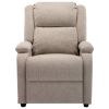 TV Recliner Chair Cream Fabric