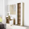 Hallway Wardrobe White and Sonoma Oak 21.7"x9.8"x74.4" Chipboard