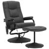 Massage Recliner with Footrest Dark Gray Fabric