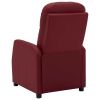 Reclining Chair Wine Red Faux Leather