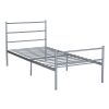 Voilamart Metal Bed Frame Heavy Duty Steel Bedroom Foundation Headboard Twin Size Silver