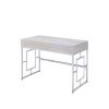 Saffron Vanity Desk in Natural & Chrome XH