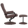 Recliner Chair with Footrest Brown Fabric